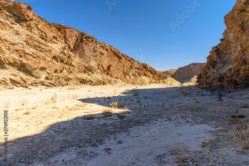 Following a non-existant wet season, Namibia is suffering from a severe drought. Rivers that are normally full and flowing are completely dried up. Namibia.