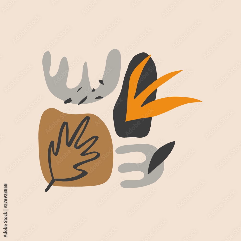 Simple abstract composition with cutout different forms. Simple abstract composition with cutout different forms.