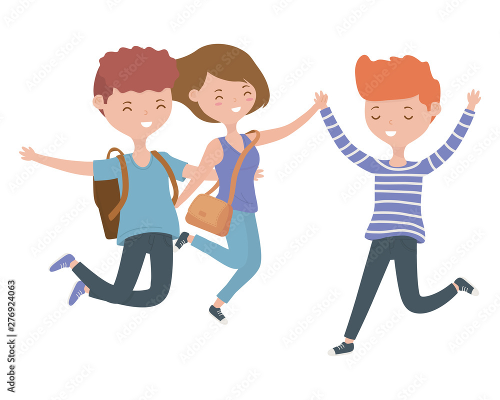 Teenager boys and girl cartoon design Teenager boys and girl cartoon design