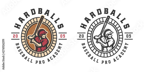 Vintage baseball sport logo, emblem, badge, mark, label. Graphic Art. Illustration. Vector.