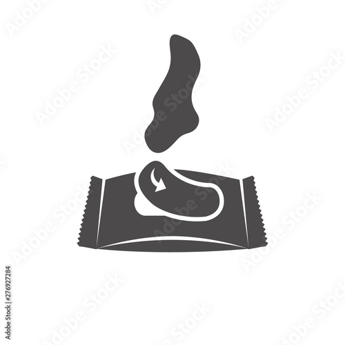  Wet wipes icon in flat style.Vector illustration.