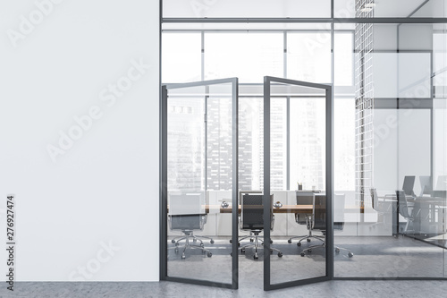 Photography Conference room interior with mock up wall