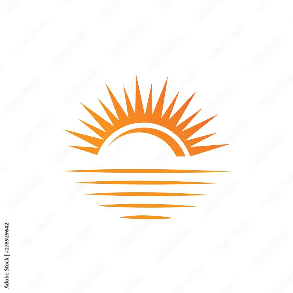 Vector Icon Logo Template Sun over horizon