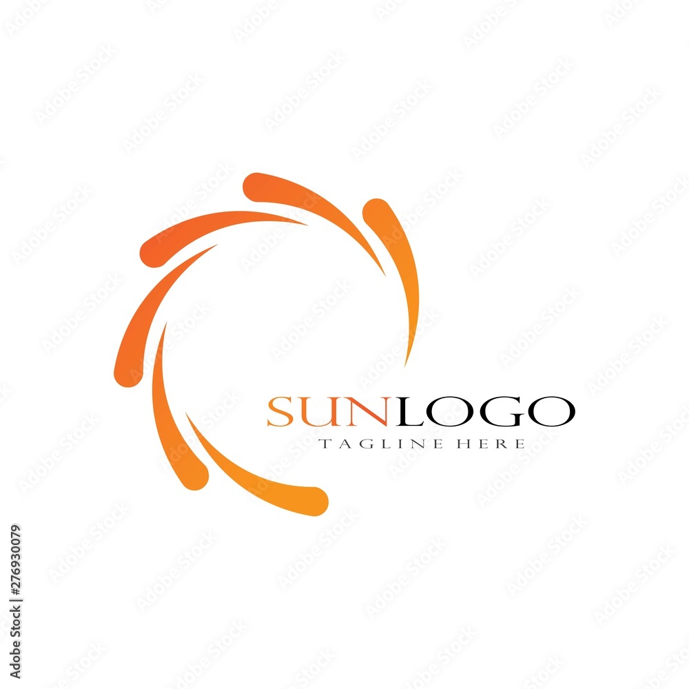 Obraz premium Vector Icon Logo Template Sun over horizon