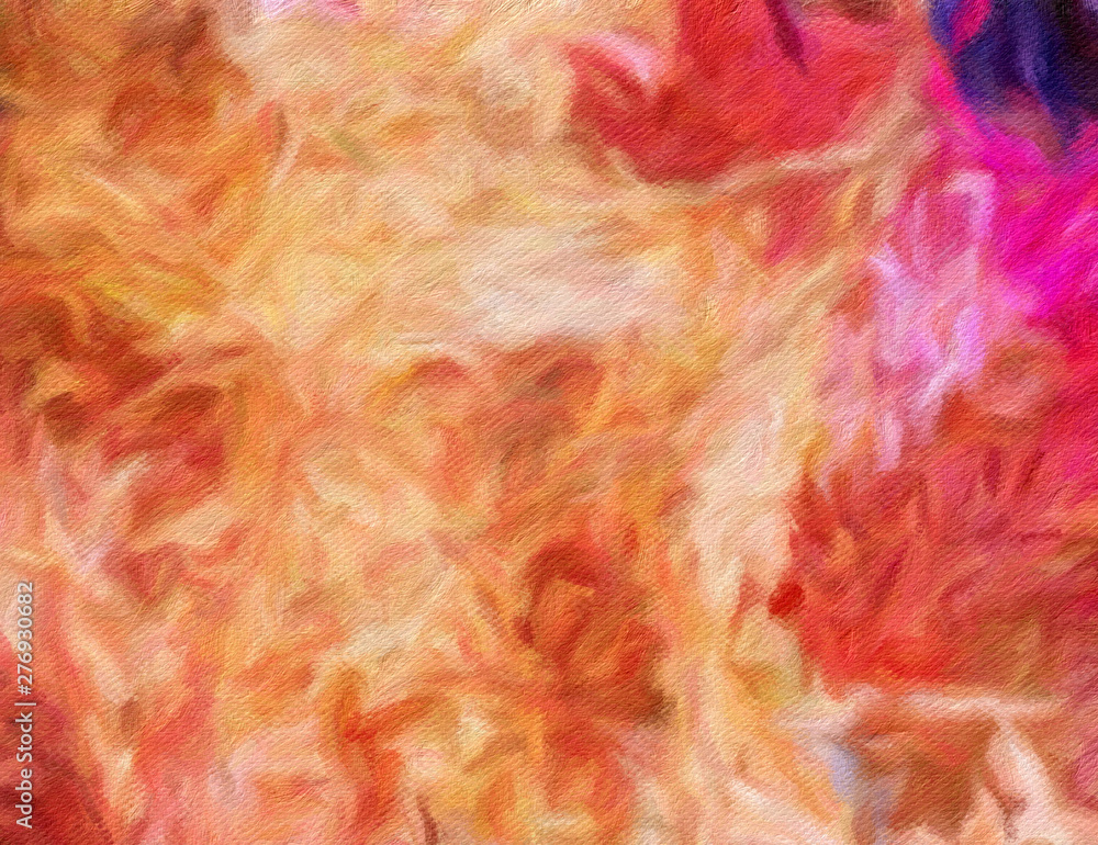 Fototapeta premium Colorful warm and bright artistic texture background. Oil paint brushstrokes and splashes. Art design pattern. 