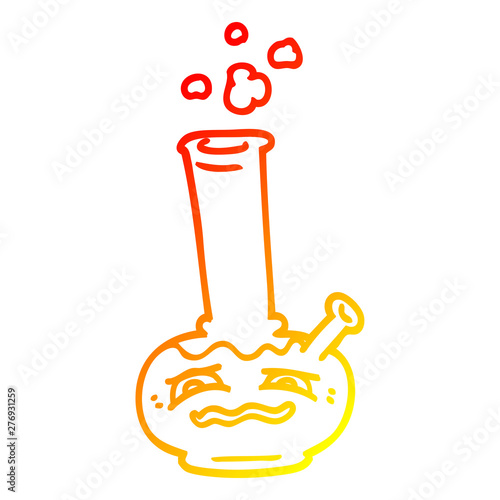 warm gradient line drawing cartoon bong