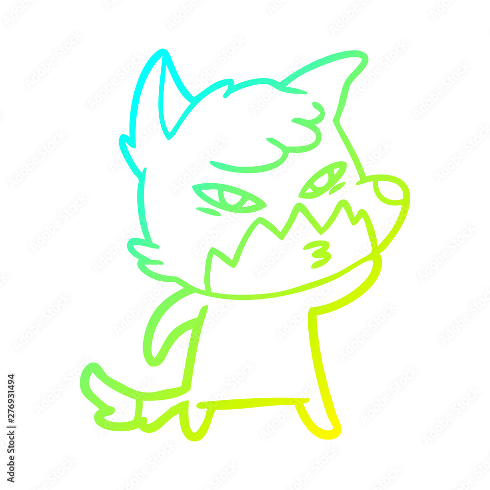 cold gradient line drawing clever cartoon fox cold gradient line drawing clever cartoon fox