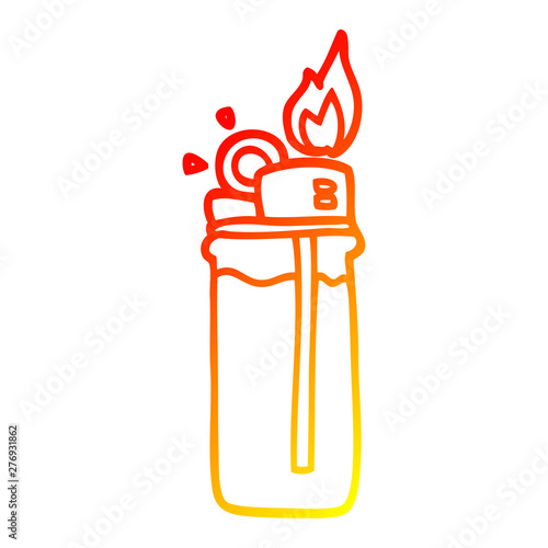 warm gradient line drawing cartoon disposable lighter