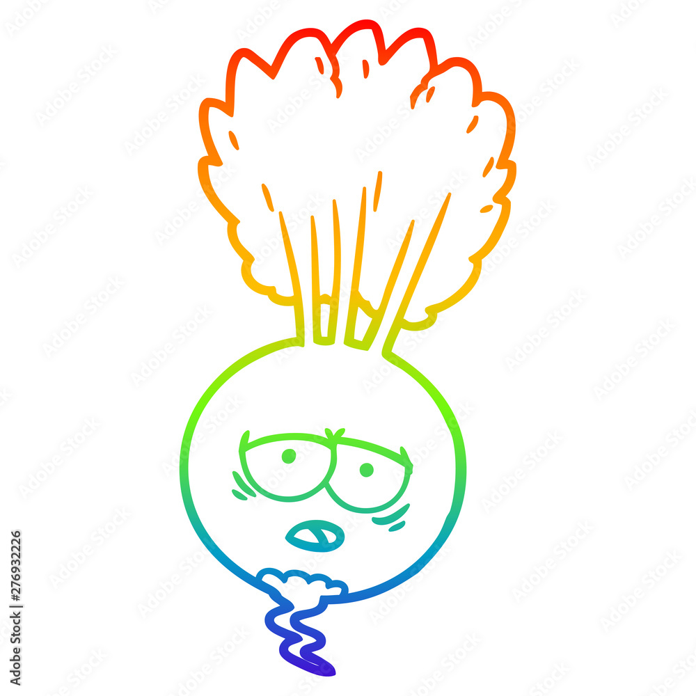 rainbow gradient line drawing cartoon root vegetable rainbow gradient line drawing cartoon root vegetable