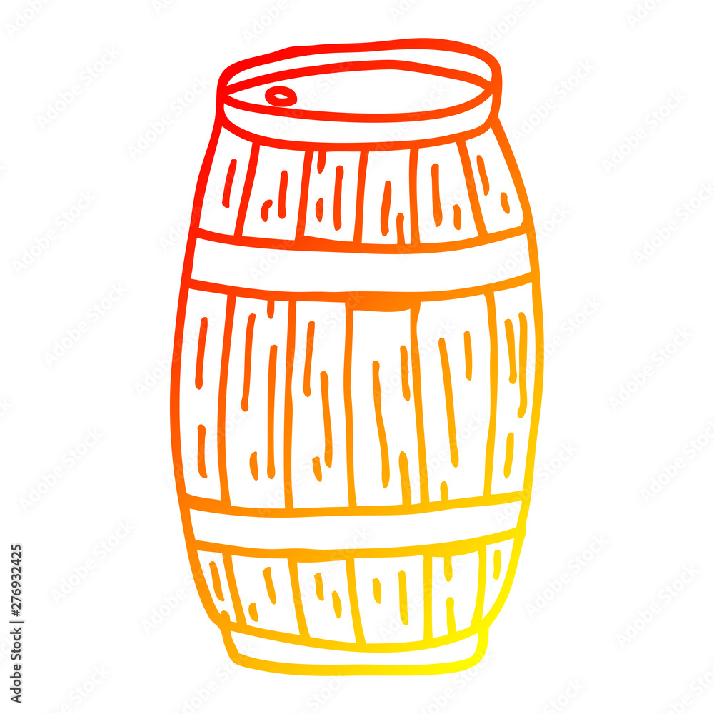 warm gradient line drawing cartoon beer barrel warm gradient line drawing cartoon beer barrel