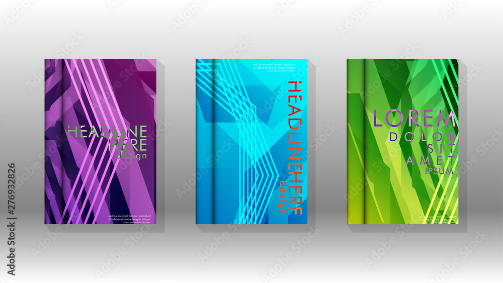 Fototapeta Cover book colorful hexagon abstract background