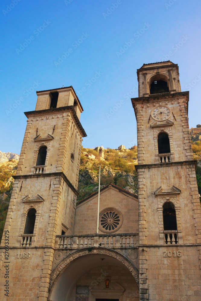 Montenegro. Old Town of Kotor, UNESCO-World Heritage Site. View of Cathedral of Saint Tryphon