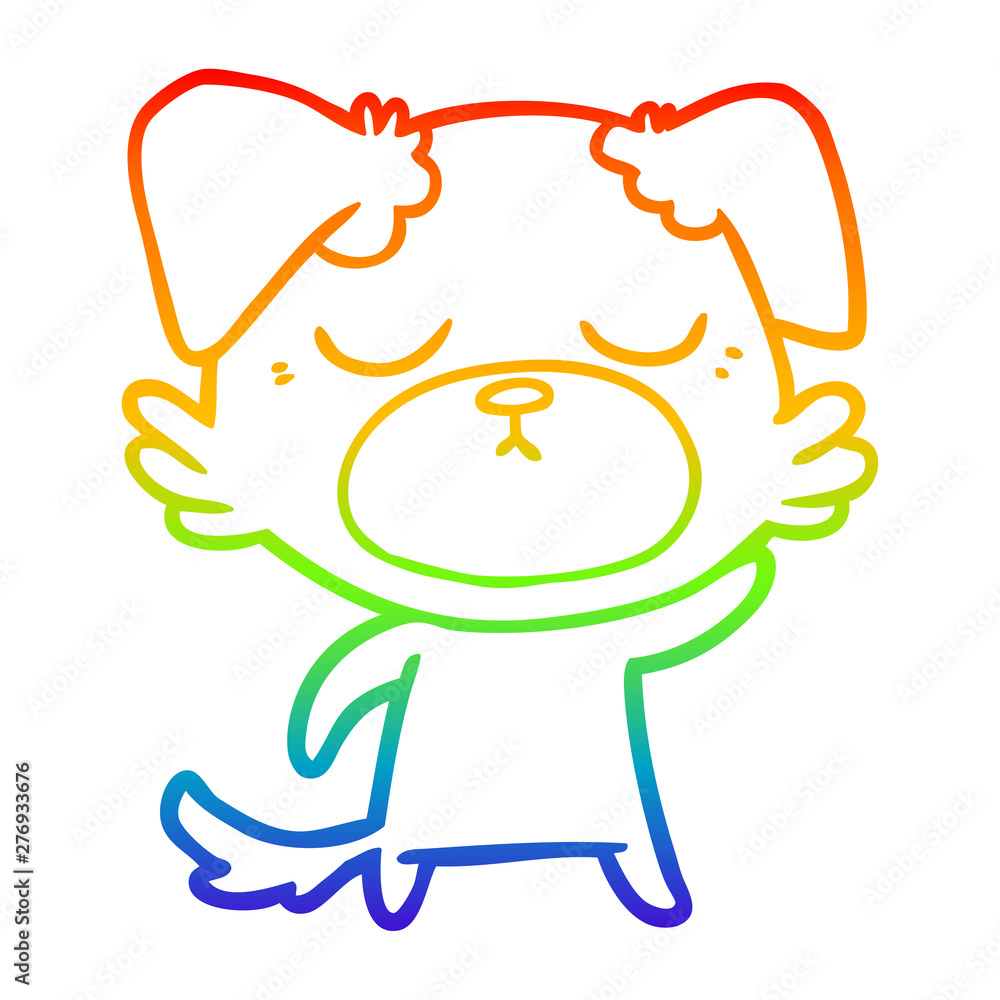 rainbow gradient line drawing cute cartoon dog rainbow gradient line drawing cute cartoon dog