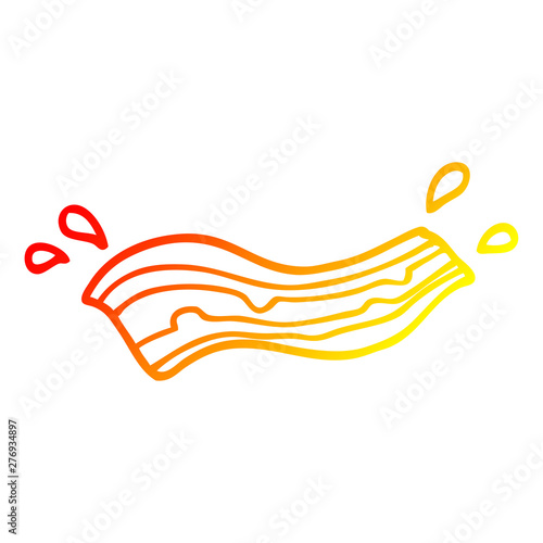 warm gradient line drawing cartoon sizzling bacon