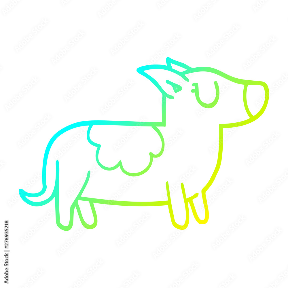cold gradient line drawing cartoon happy dog cold gradient line drawing cartoon happy dog