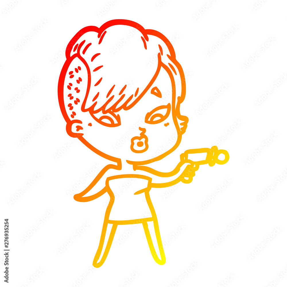 warm gradient line drawing cartoon surprised girl warm gradient line drawing cartoon surprised girl