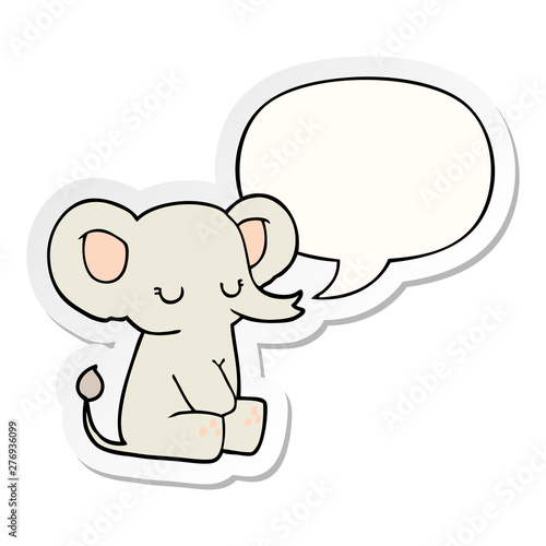 cartoon elephant and speech bubble sticker