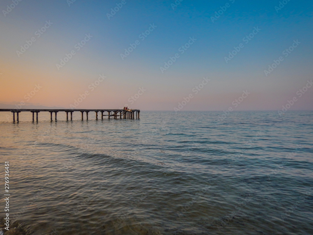 Sunset Sky. sea sunset. beautiful sunset on Cyprus.