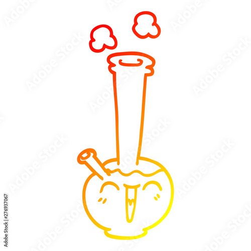 warm gradient line drawing cartoon bong