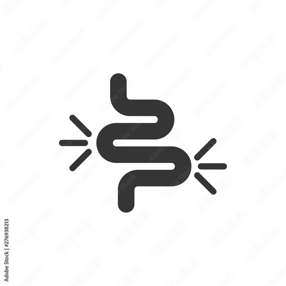 Intestine icon template black color editable. Gut constipation symbol vector sign isolated on white background. Simple logo vector illustration for graphic and web design. Intestine icon template black color editable. Gut constipation symbol vector sign isolated on white background. Simple logo vector illustration for graphic and web design.