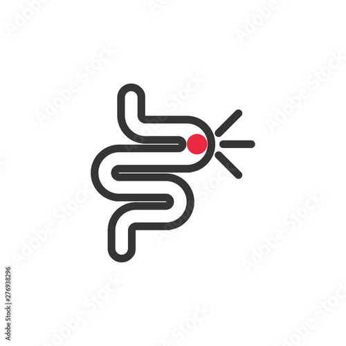 Intestine icon template black color editable. Gut constipation symbol vector sign isolated on white background. Simple logo vector illustration for graphic and web design.