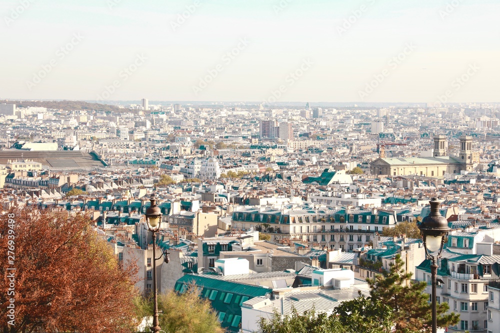 aerial view of Paris from Montmartre