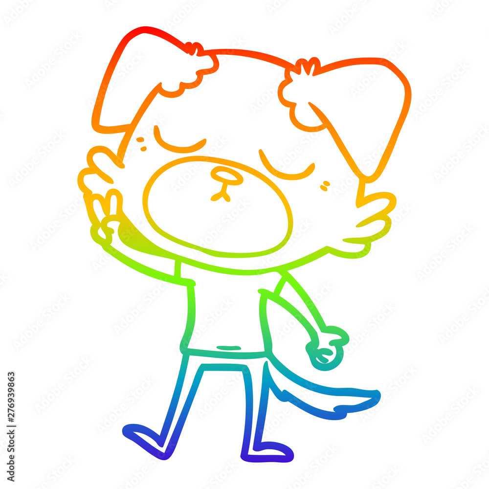 rainbow gradient line drawing cute cartoon dog rainbow gradient line drawing cute cartoon dog