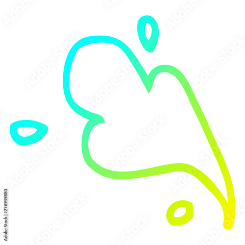 cold gradient line drawing cartoon blood spurt
