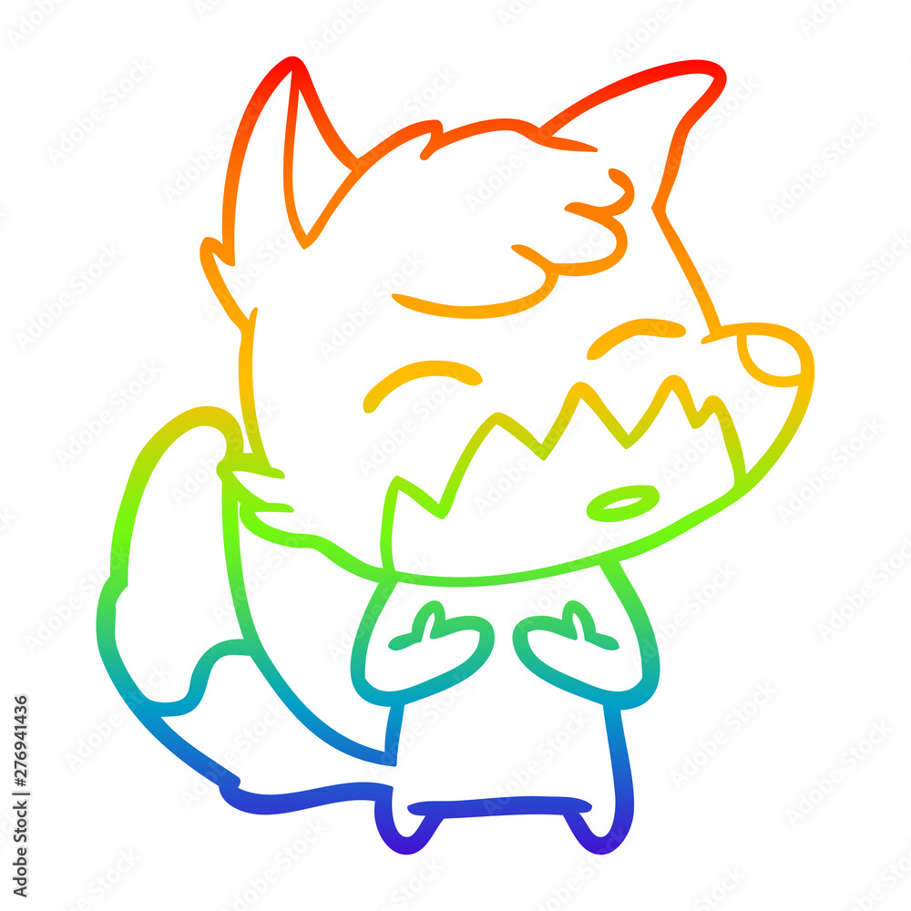 rainbow gradient line drawing cartoon fox rainbow gradient line drawing cartoon fox