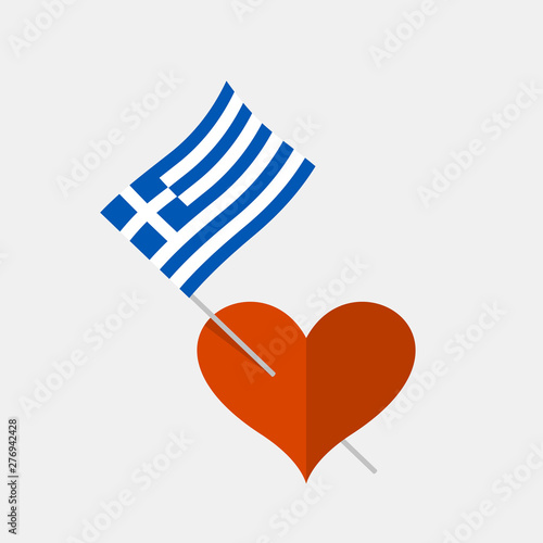 Heart icon with greek flag
