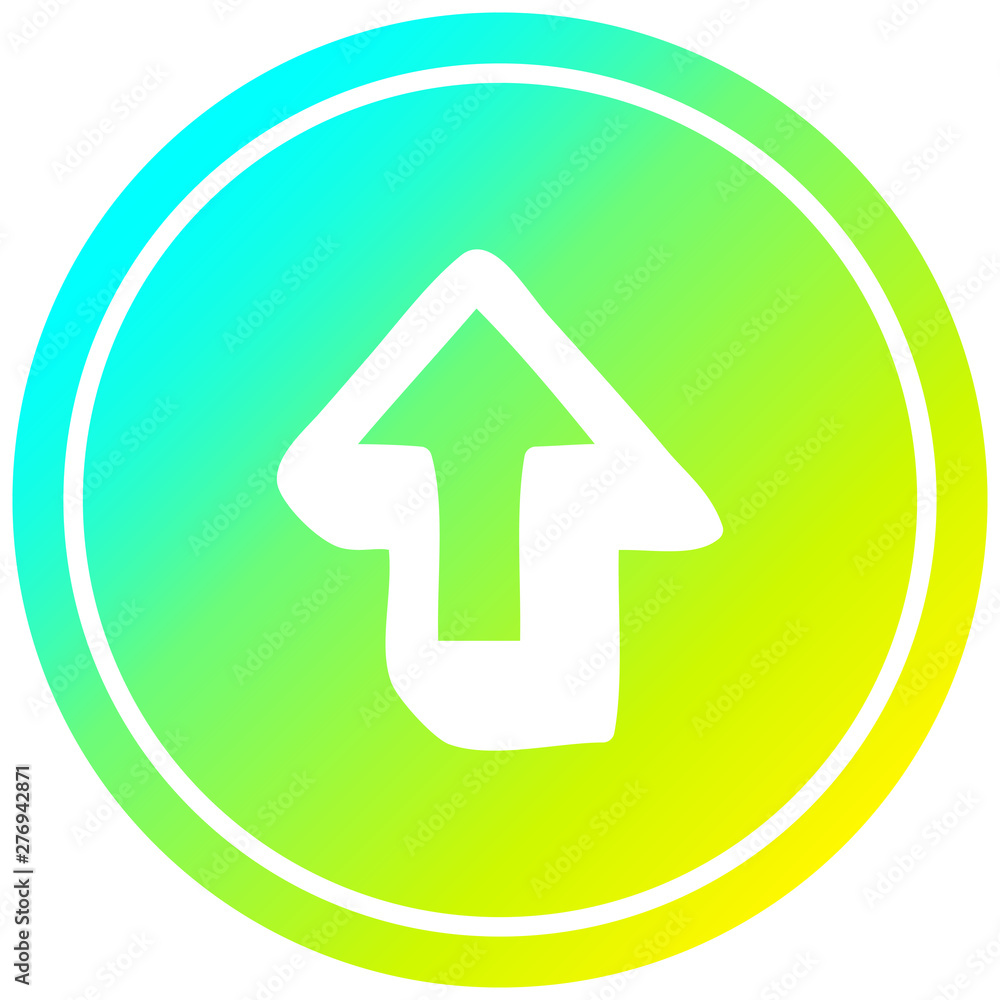 direction arrow circular in cold gradient spectrum direction arrow circular in cold gradient spectrum