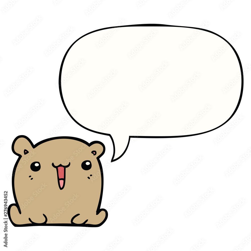 cute cartoon bear and speech bubble cute cartoon bear and speech bubble