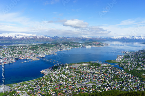 Panorama of the city of Tromso from height, Norway © Valmond