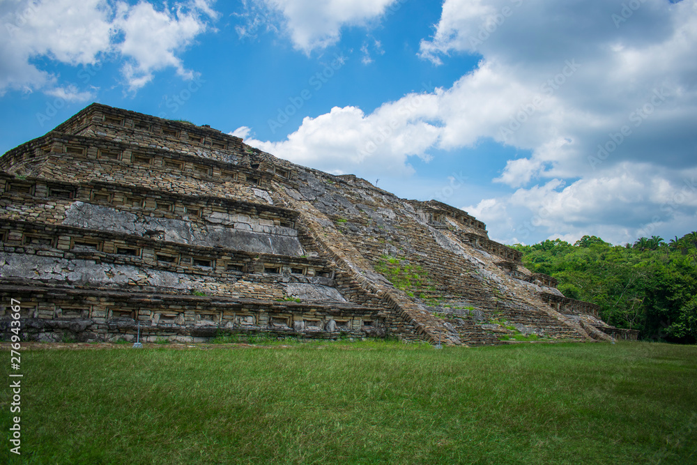 Pyramid of the Archaeological Zone of Tajin, in Papantla Veracruz, Mexico. It is one of the most majestic indigenous ancient cultures places in the world.