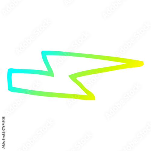 cold gradient line drawing cartoon lightening bolt