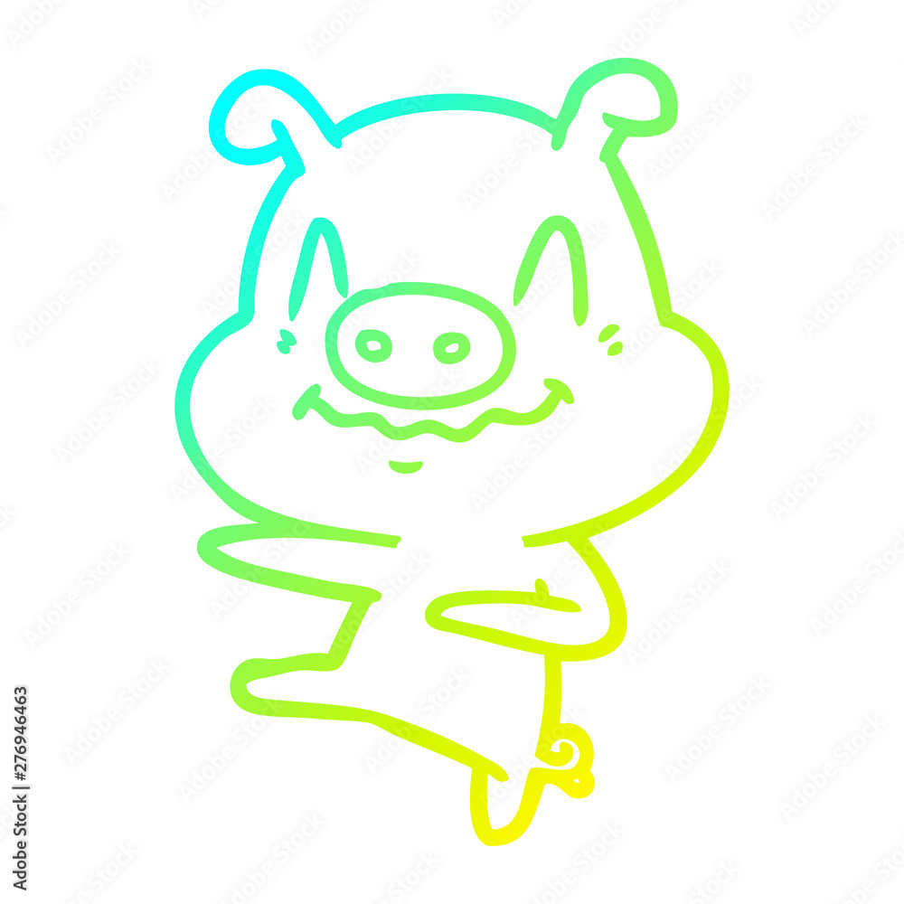 cold gradient line drawing nervous cartoon pig dancing cold gradient line drawing nervous cartoon pig dancing