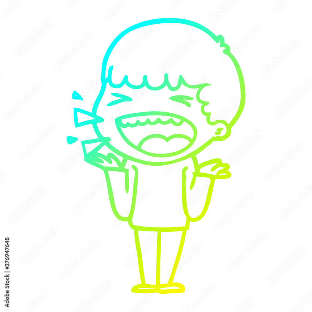 cold gradient line drawing cartoon laughing man cold gradient line drawing cartoon laughing man