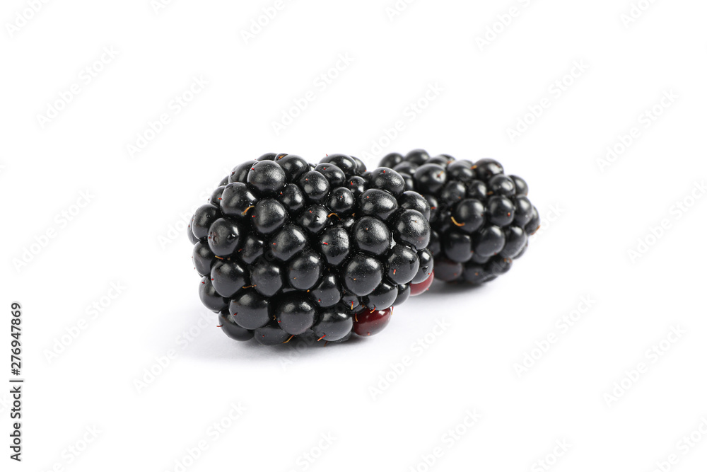 Fresh blackberry isolated on white background, close up Fresh blackberry isolated on white background, close up