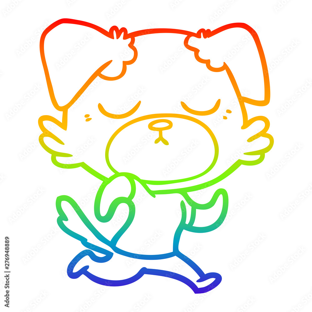 rainbow gradient line drawing cute cartoon dog rainbow gradient line drawing cute cartoon dog