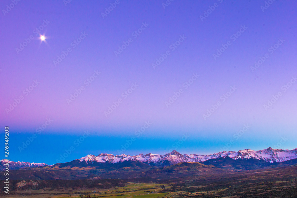 Full Moon Rise Over Majestic Colorado Mountains