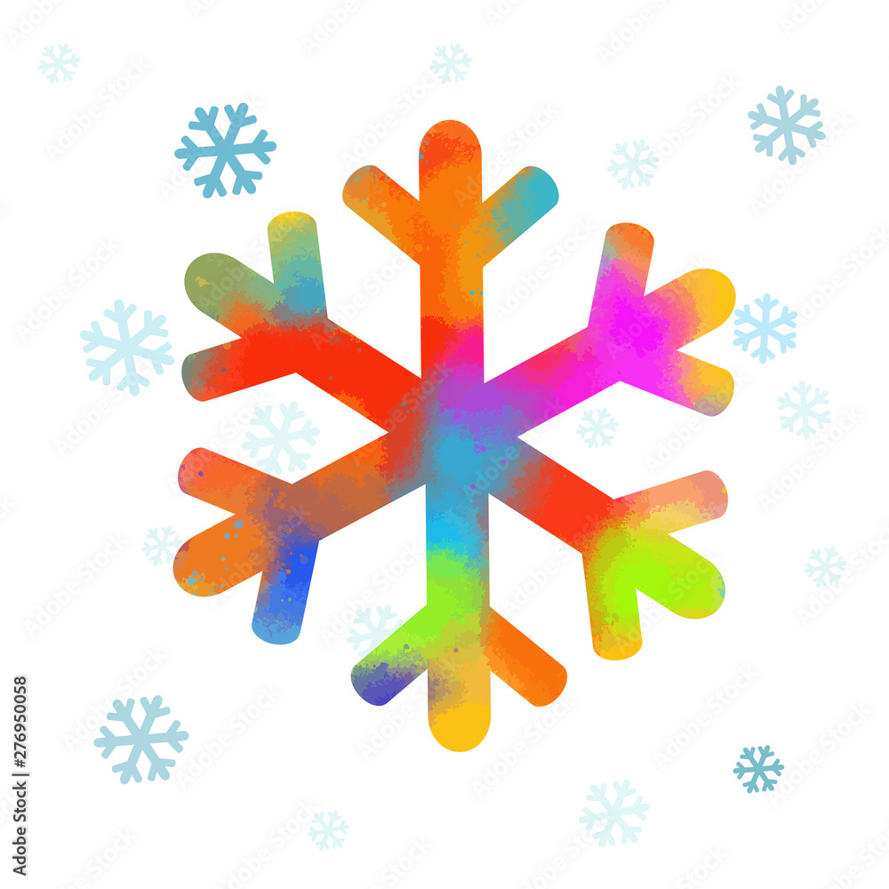 Obraz premium A multi-colored abstract snowflake. Vector