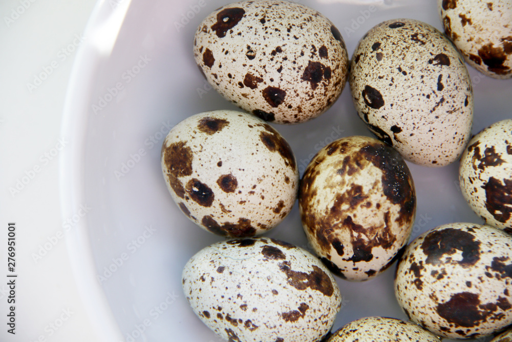 quail eggs in the bowl