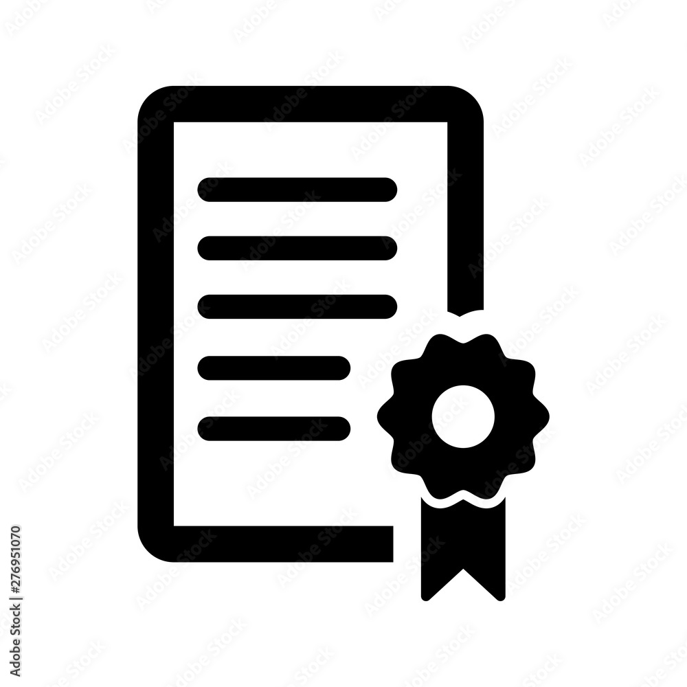 Certificate icon vector. License badge vector illustration symbol. Winner medal logo. Certificate icon vector. License badge vector illustration symbol. Winner medal logo.