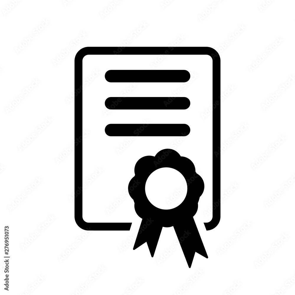 Certificate icon vector. License badge vector illustration symbol. Winner medal logo. Certificate icon vector. License badge vector illustration symbol. Winner medal logo.