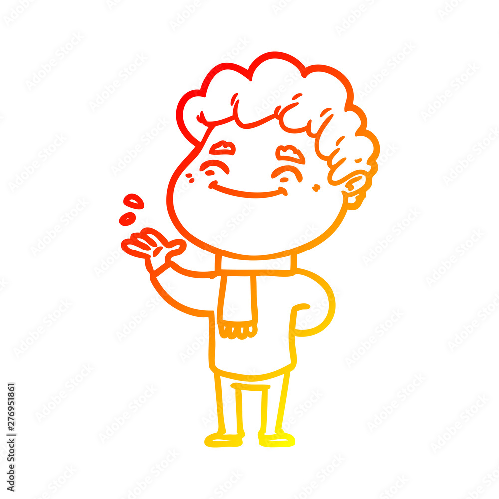 warm gradient line drawing cartoon friendly man warm gradient line drawing cartoon friendly man
