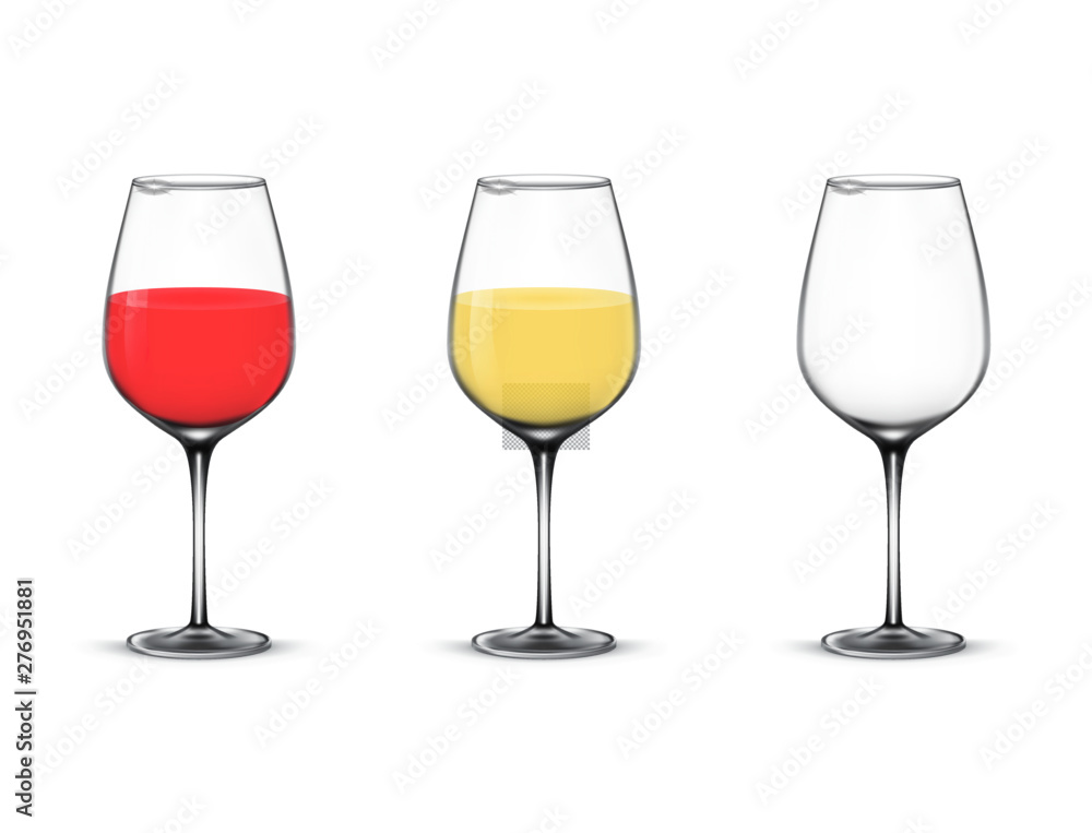Vector illustration of wineglass with red, yellow wine on transparent background Vector illustration of wineglass with red, yellow wine on transparent background