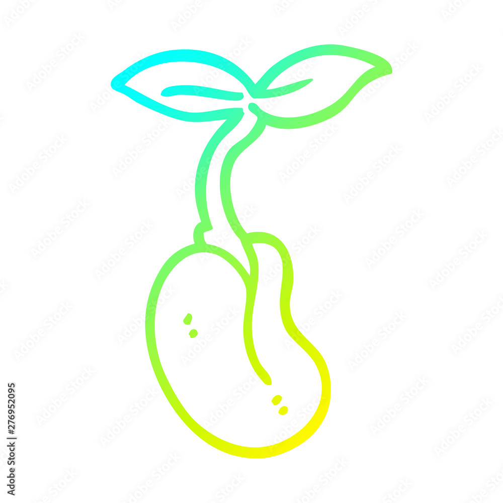 cold gradient line drawing cartoon seedling cold gradient line drawing cartoon seedling