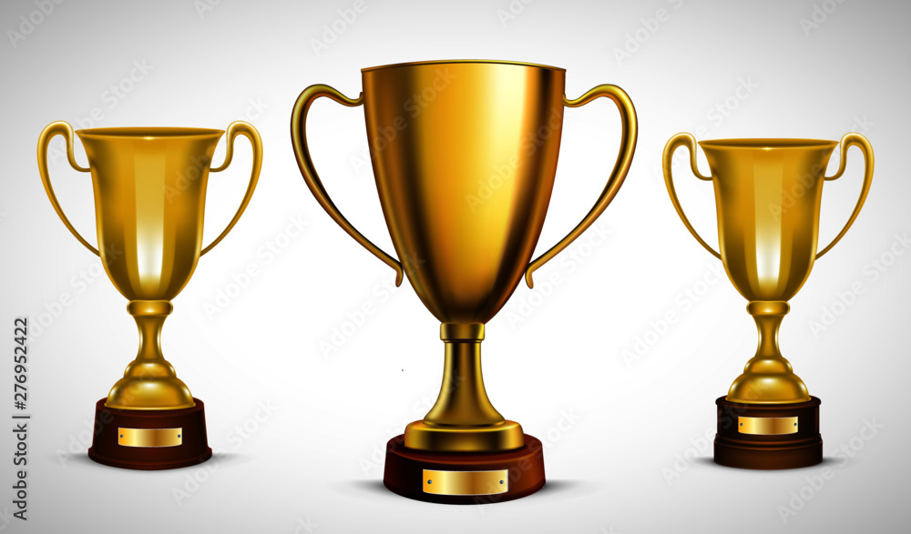 Golden Trophy with text space, Vector Illustration Golden Trophy with text space, Vector Illustration