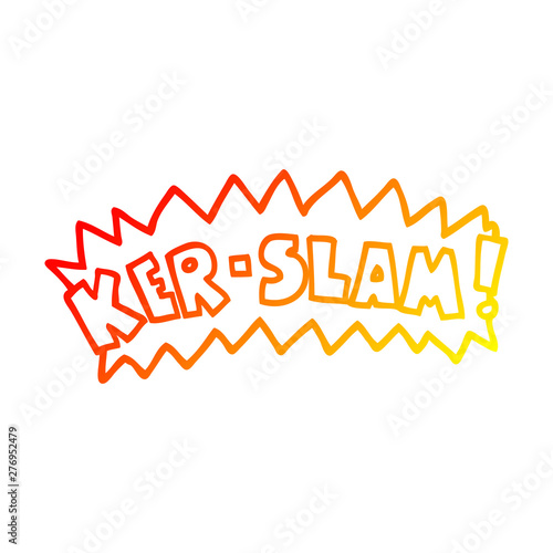 warm gradient line drawing cartoon words ker slam