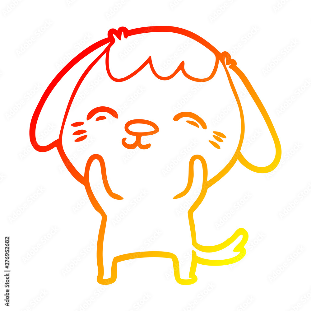 warm gradient line drawing happy cartoon dog warm gradient line drawing happy cartoon dog